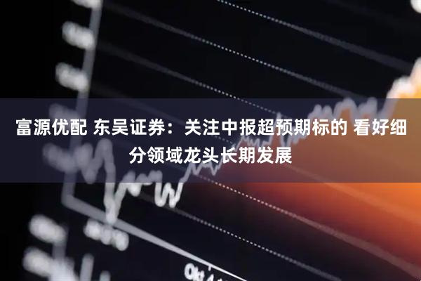 富源优配 东吴证券：关注中报超预期标的 看好细分领域龙头长期发展